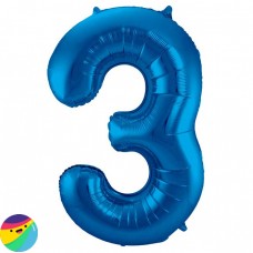 Folija balon - Številka 3 Modre barve Folija balon - Številka 3 Modre barve